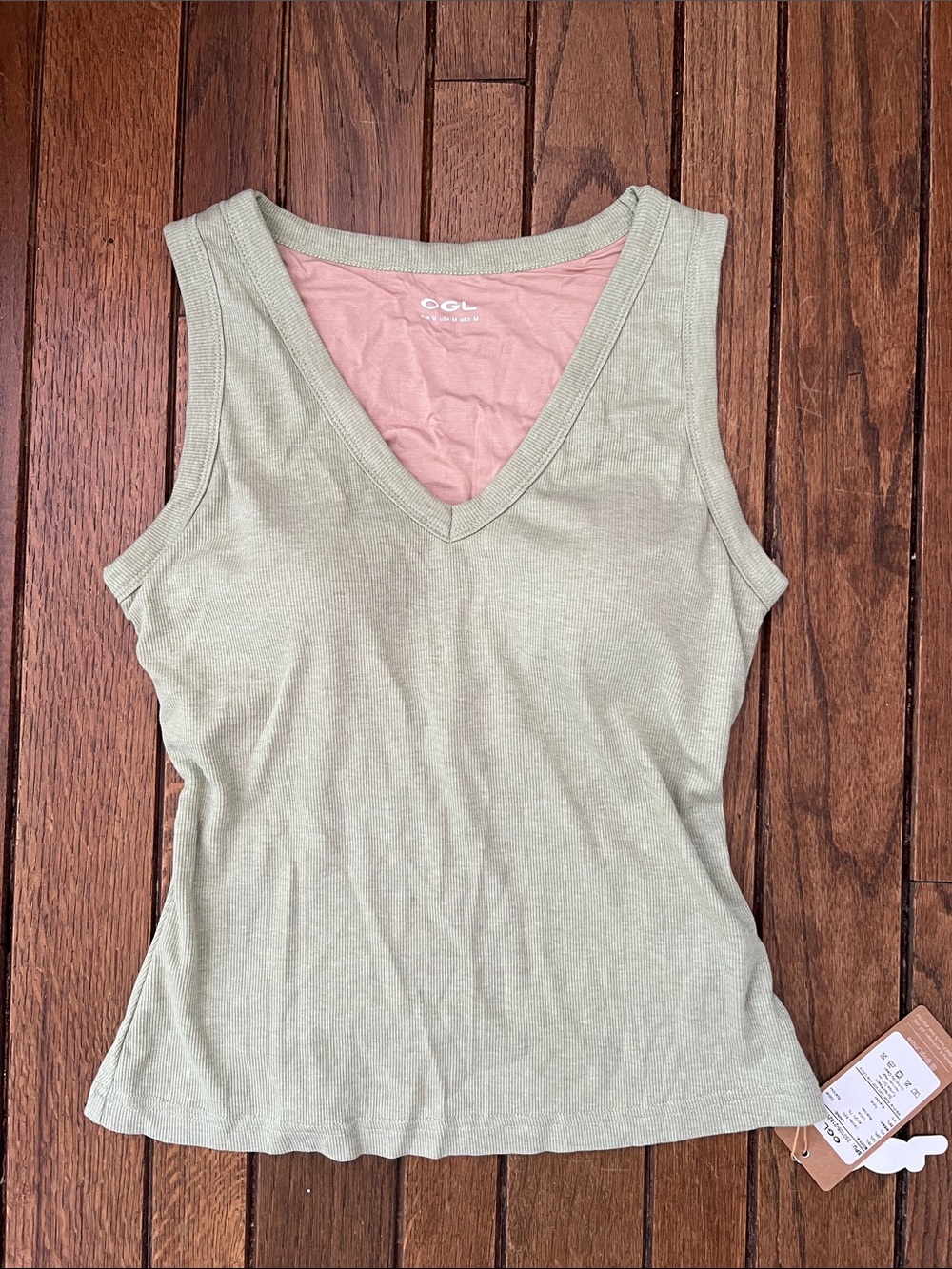 OGL Light Green V-Neck Brami Tank Size Medium NWT